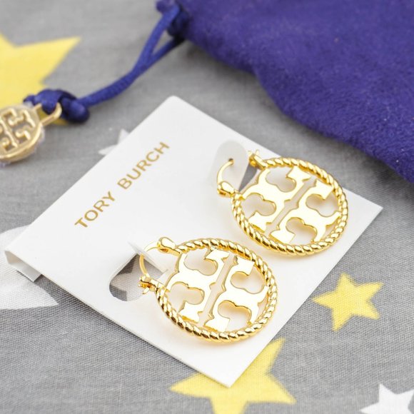 Tory Burch Rope Miller Small Hoop Earrings in Gold (Brand New with Dust Bag) - Picture 4 of 5